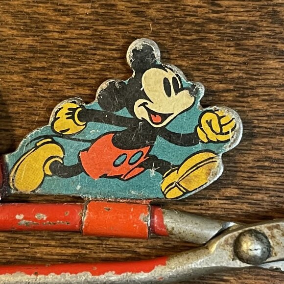 1930's DISNEYANA Mickey Mouse Scissors w. "W. D. Ent" Copyright Inscribed - Picture 6 of 6